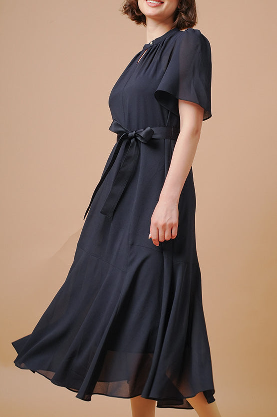 【ストレッチシフォン】ロングマーメイドワンピース