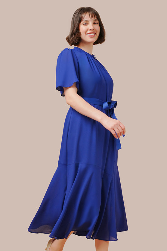 【ストレッチシフォン】ロングマーメイドワンピース