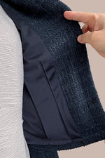 【ブークレーツイード】ノーカラーショート丈ジャケット