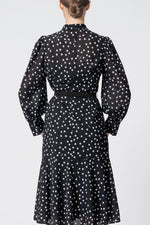 【ストレッチシフォン】タイ付マーメイドワンピース