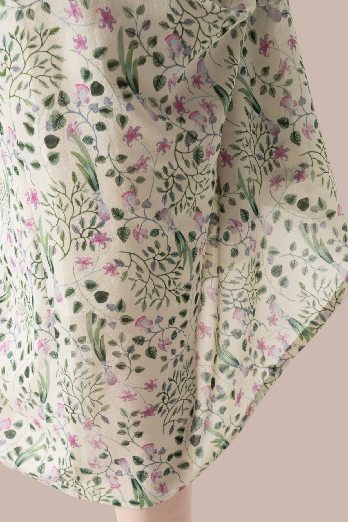 【ストレッチシフォン】衿付きカシュクールワンピースロング