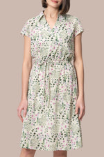 【ストレッチシフォン】衿付きカシュクールワンピース