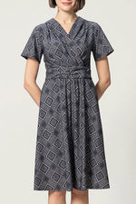 Oshima Tsumugi Design Stretch Jersey: Marilyn Dress