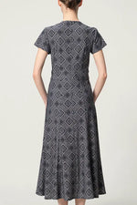 Oshima Tsumugi Design Stretch Jersey: Long Marilyn Dress