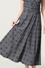 Oshima Tsumugi Design Stretch Jersey: Long Marilyn Dress