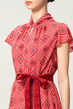 Oshima Tsumugi Design Stretch Chiffon: Mid-Length Semi-Mermaid Dress