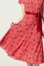 Oshima Tsumugi Design Stretch Chiffon: Mid-Length Semi-Mermaid Dress