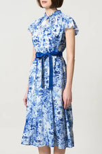 【ストレッチシフォン】ツイストネックミドル丈マーメイドワンピース