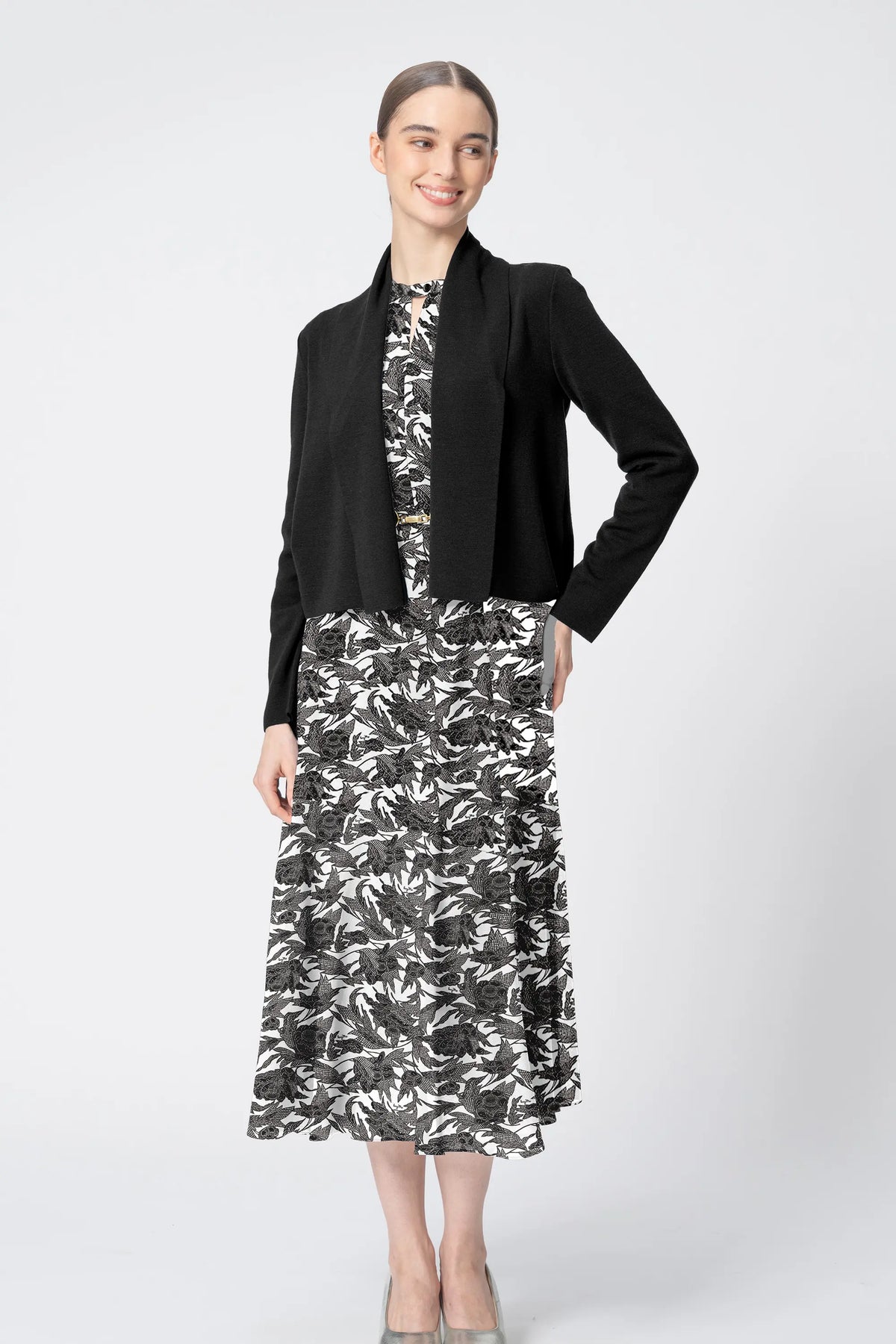 【ストレッチシフォン】ロングマーメイドワンピース