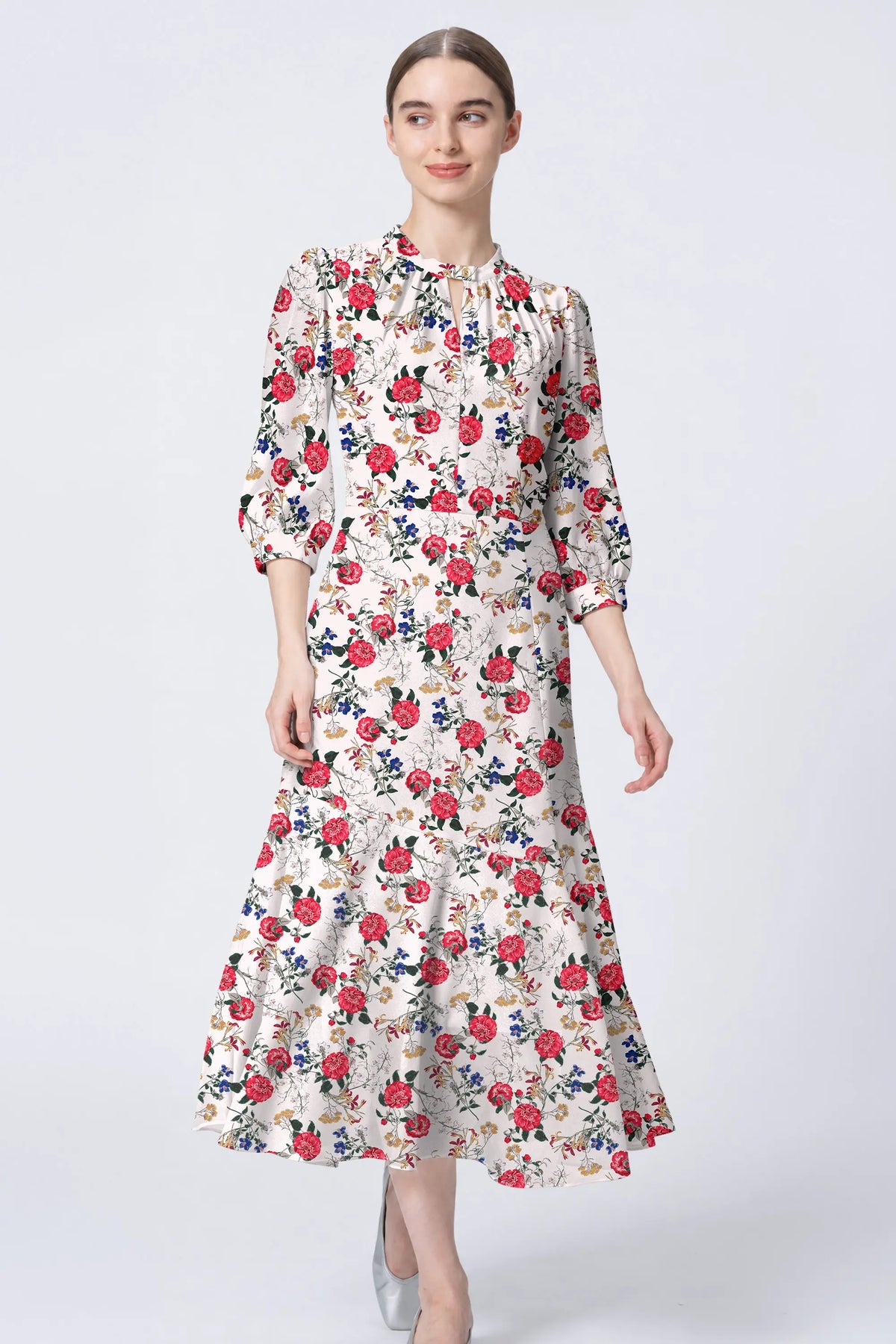【ストレッチシフォン】ロングマーメイドワンピース