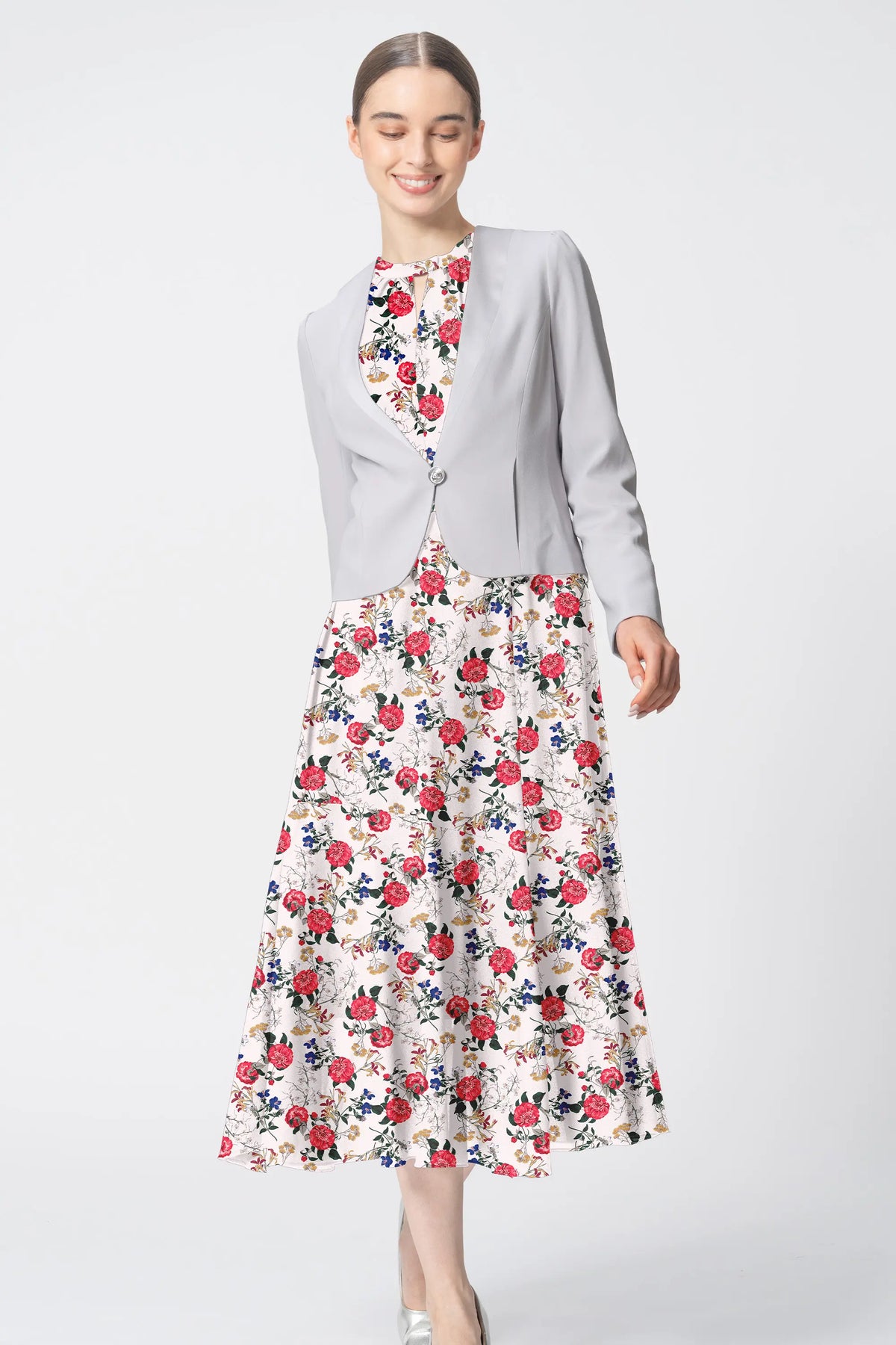 【ストレッチシフォン】ロングマーメイドワンピース