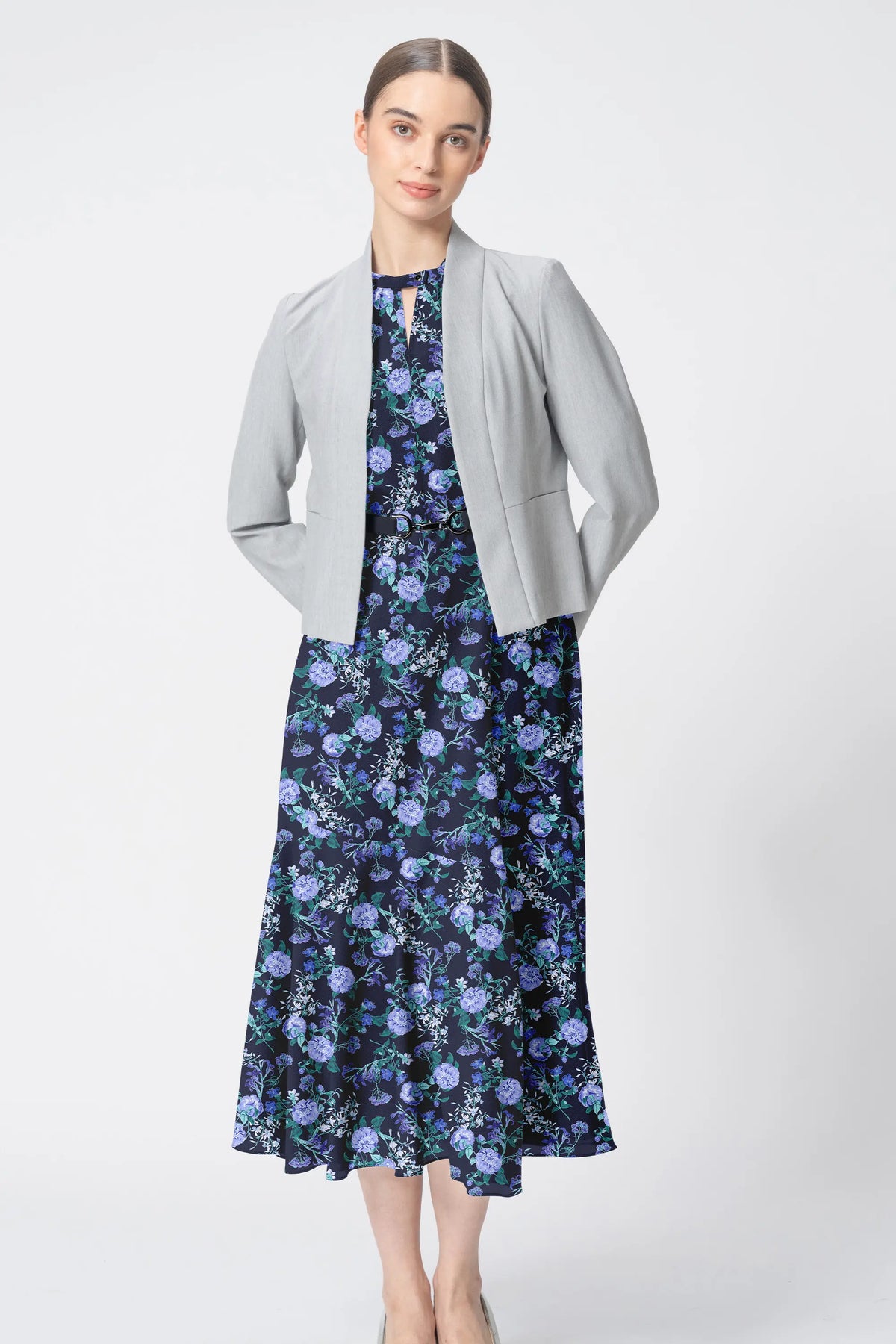 【ストレッチシフォン】ロングマーメイドワンピース