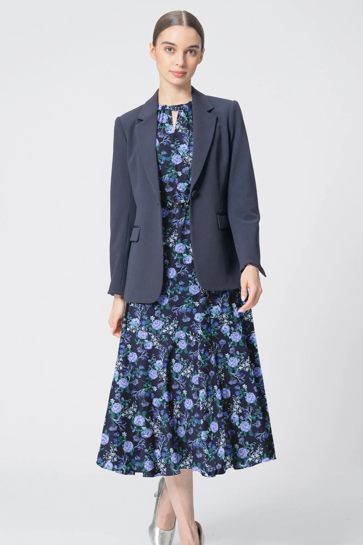 【ストレッチシフォン】ロングマーメイドワンピース