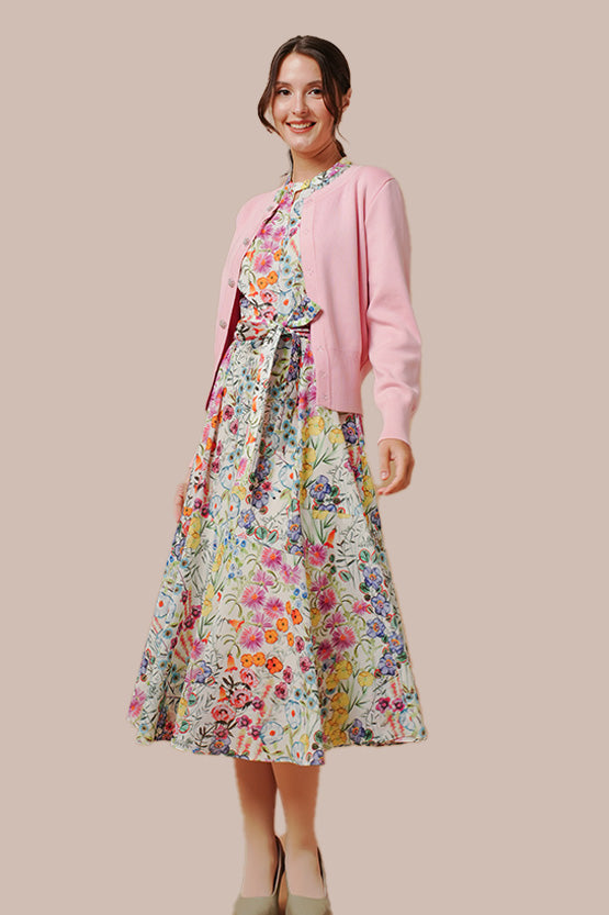 【ストレッチシフォン】キューガーデン　ロングマーメイドワンピース