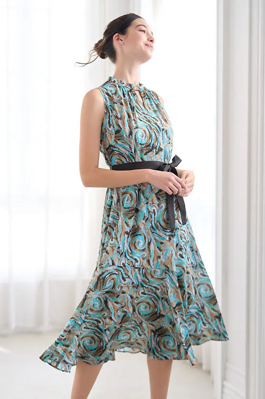 【ストレッチシフォン】Inner Calm (凪)　ロングマーメイドワンピース