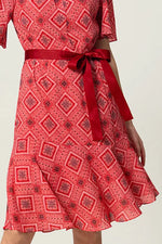 Oshima Tsumugi Design Stretch Chiffon: Knee-Length Mermaid Dress