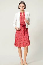 Oshima Tsumugi Design Stretch Chiffon: Knee-Length Mermaid Dress