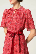 Oshima Tsumugi Design Stretch Chiffon: Knee-Length Mermaid Dress