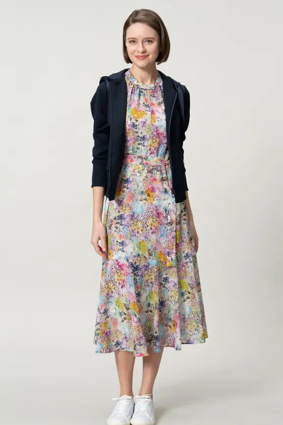 【ストレッチシフォン】ロングマーメイドワンピース