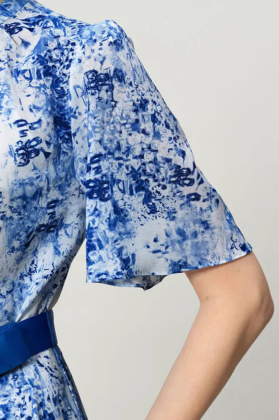 【ストレッチシフォン】膝丈マーメイドワンピース