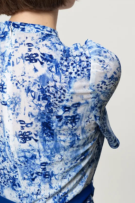 【ストレッチシフォン】膝丈マーメイドワンピース