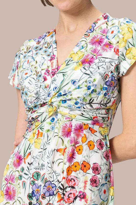 【ストレッチジャージー】ひざ丈ツイストワンピース