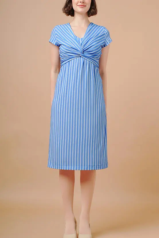 Stretch Jersey Stripe Twist Dress