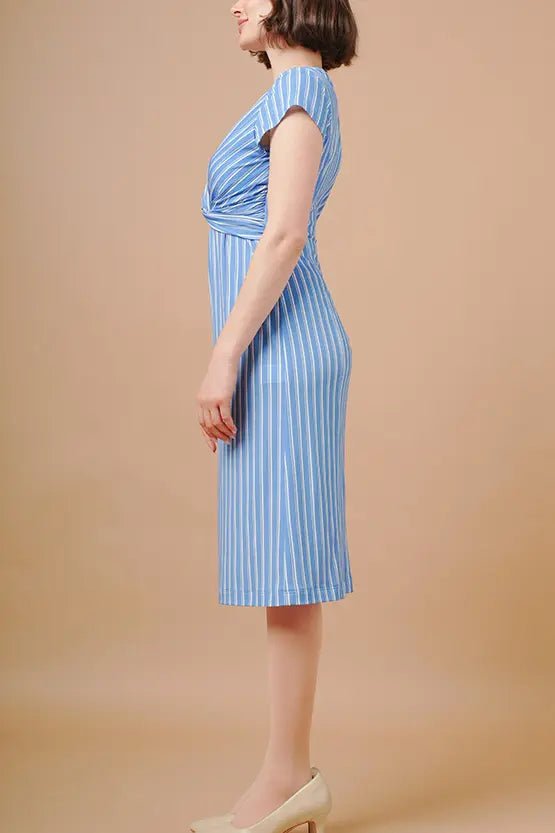 Stretch Jersey Stripe Twist Dress