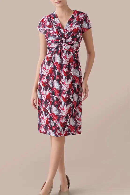 【ストレッチジャージー】Passion(情熱)　ツイストワンピース（ひざ丈）