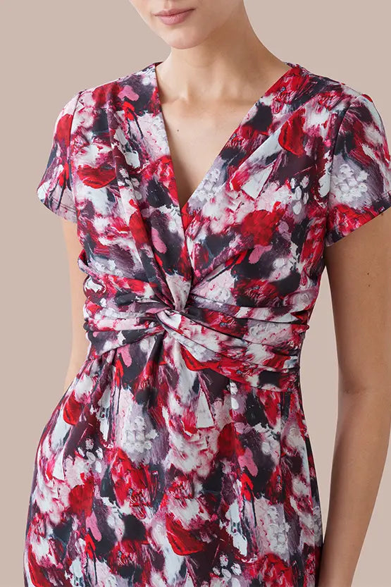 【ストレッチジャージー】Passion(情熱)　ツイストワンピース（ひざ丈）