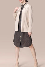 Oshima Tsumugi Design Stretch Georgette: Shirt Dress