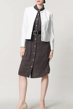 Oshima Tsumugi Design Stretch Georgette: Shirt Dress