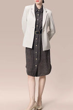 Oshima Tsumugi Design Stretch Georgette: Shirt Dress
