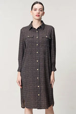 Oshima Tsumugi Design Stretch Georgette: Shirt Dress