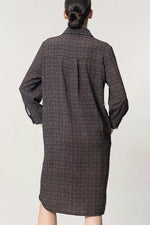 Oshima Tsumugi Design Stretch Georgette: Shirt Dress