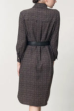 Oshima Tsumugi Design Stretch Georgette: Shirt Dress