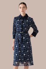 【ブルーミングレース】レースシャツワンピース