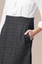 【ストレッチジョーゼット×ラメジャカード】ツイスト台形ワンピース