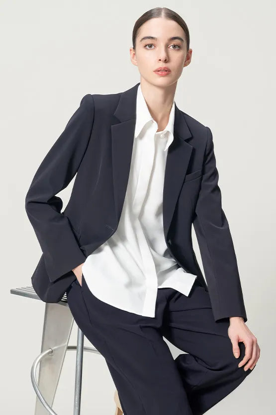 [Stretch Georgette] Front Fly Shirt