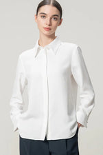 [Stretch Georgette] Front Fly Shirt