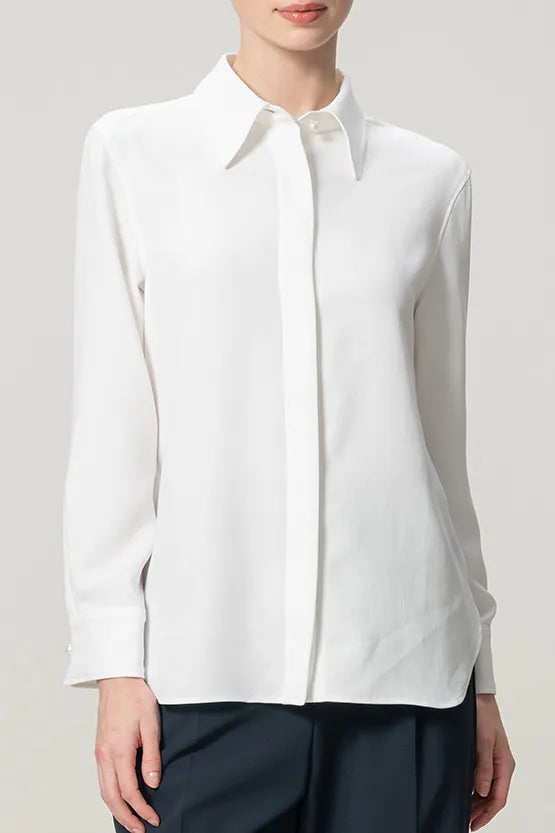 [Stretch Georgette] Front Fly Shirt