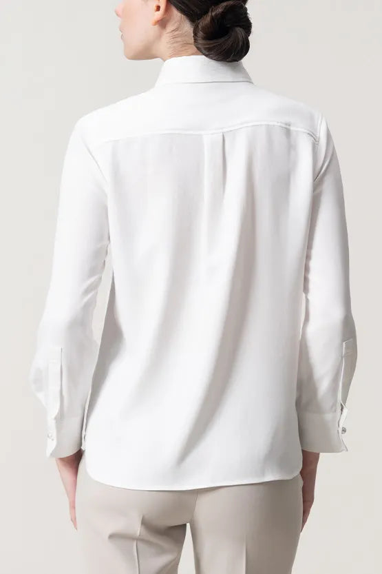 [Stretch Georgette] Front Fly Shirt