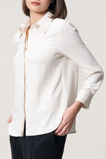 [Stretch Georgette] Front Fly Shirt