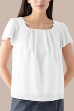 【ボディコンフィデンス】スクウェアネック　シフォントップス