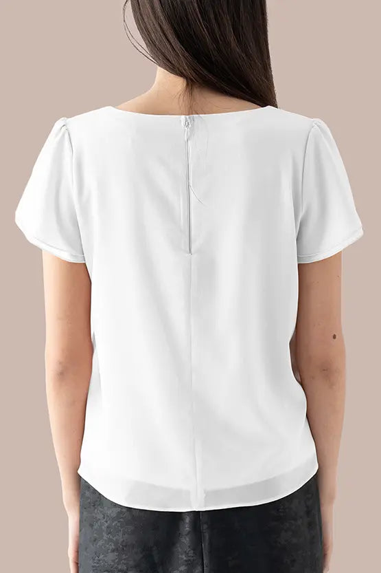 【ボディコンフィデンス】スクウェアネック　シフォントップス