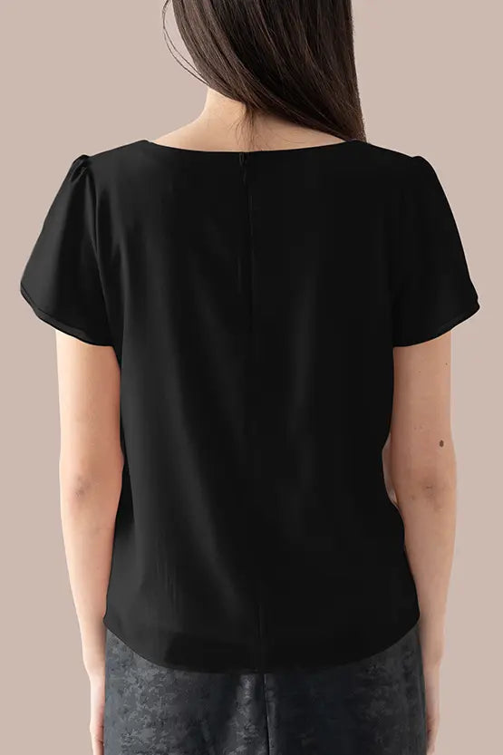 【ボディコンフィデンス】スクウェアネック　シフォントップス