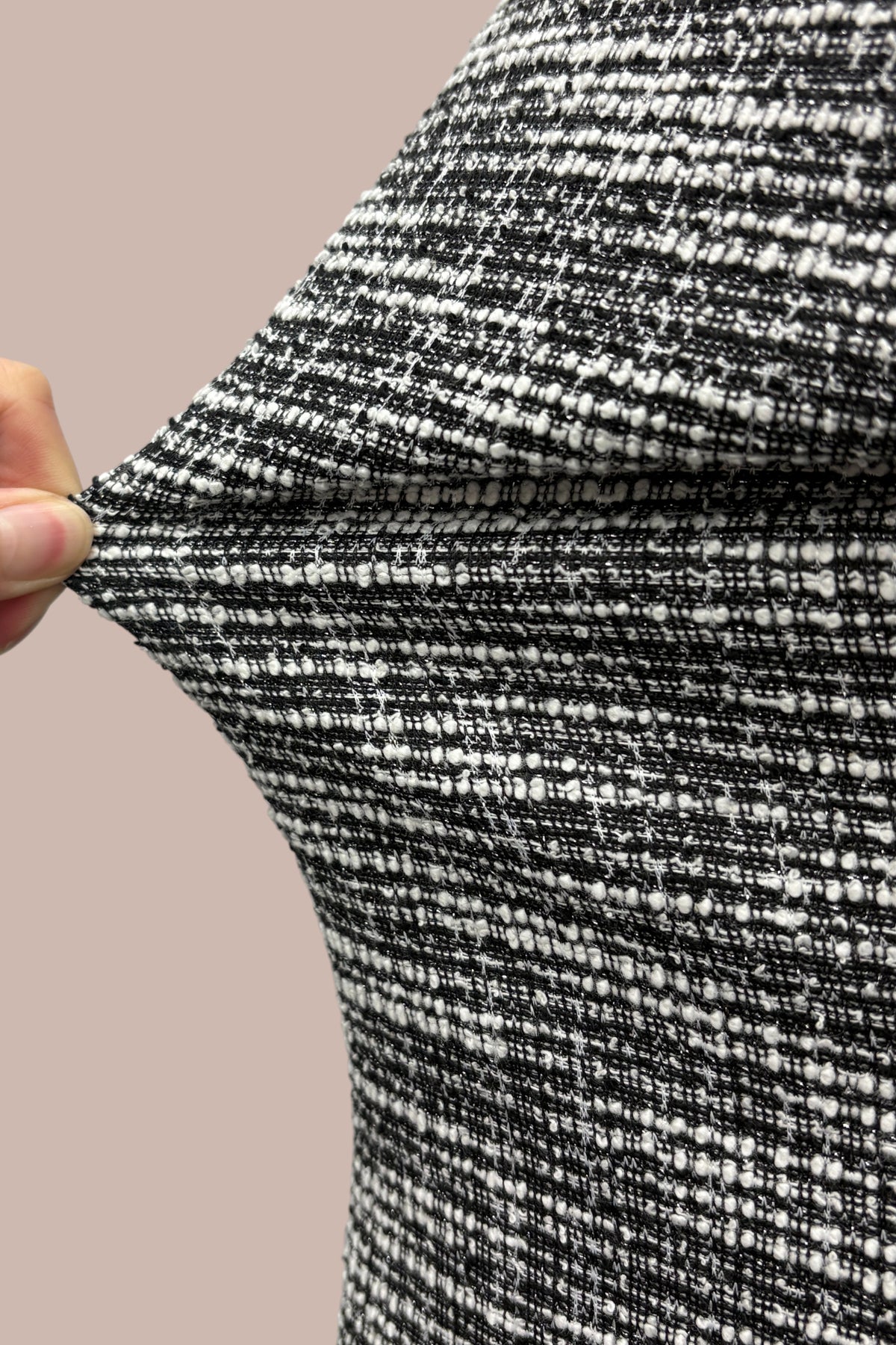 【ラメツイード】ノーカラーショート丈ジャケット