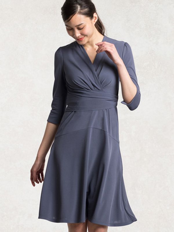 Blue-grey Cache-coeur Dress