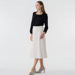 【ダブルジャージー】ミモレ丈Aラインスカート