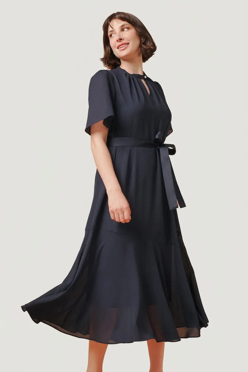 ストレッチシフォン】ロングマーメイドワンピース– kay me